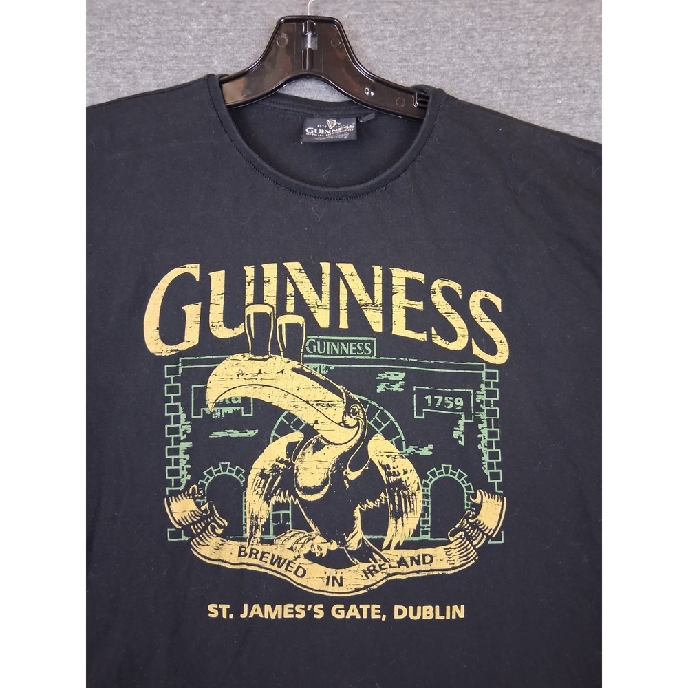 Guinness Mens Shirt 3XL Black St James Gate Dubline Ireland Brewery Irish Casual